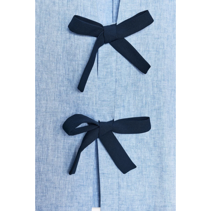 БЛУЗА ЛЬНЯНАЯ С ЗАВЯЗКАМИ