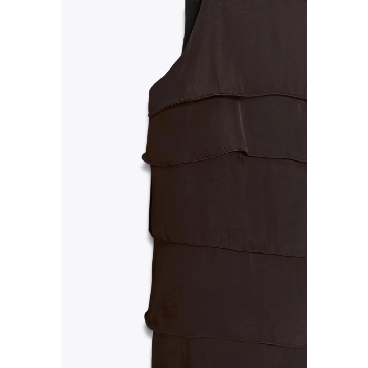 АТЛАСНЫЙ ТОП С ВОЛАНАМИ