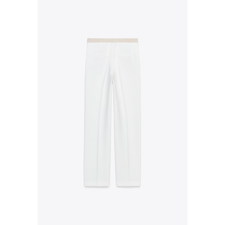 ПРЯМЫЕ БРЮКИ С КОМБИНИРОВАННЫМ ПОЯСОМ