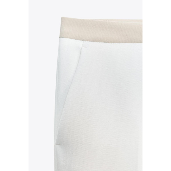 ПРЯМЫЕ БРЮКИ С КОМБИНИРОВАННЫМ ПОЯСОМ