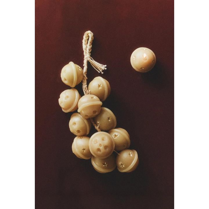 Набор рождественских свечей в виде каскада колокольчиков на санях (набор из 12 штук)