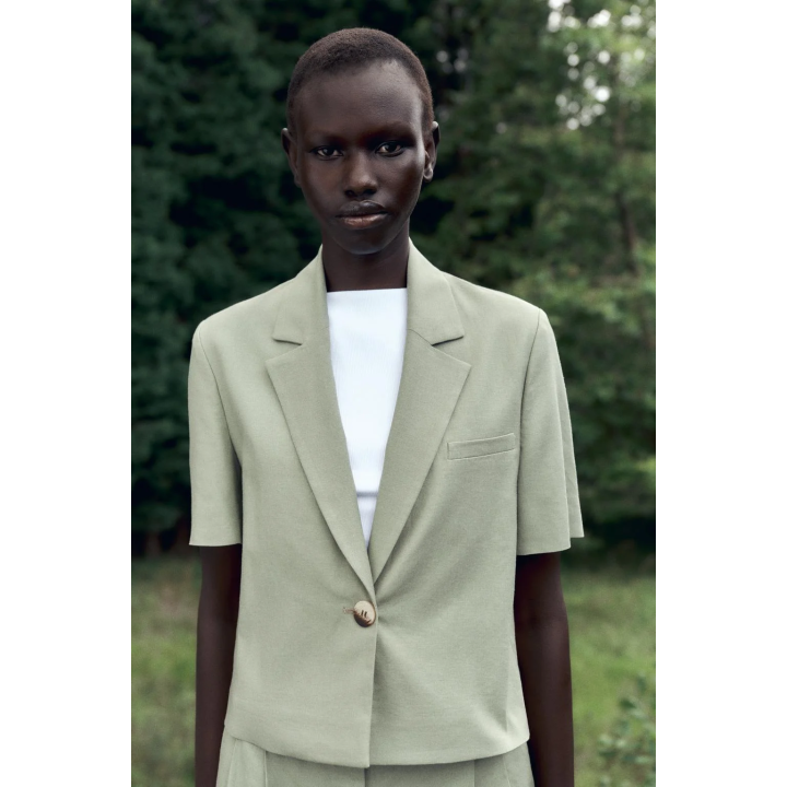 БЛЕЙЗЕР ИЗ ЛЬНА С КОРОТКИМИ РУКАВАМИ