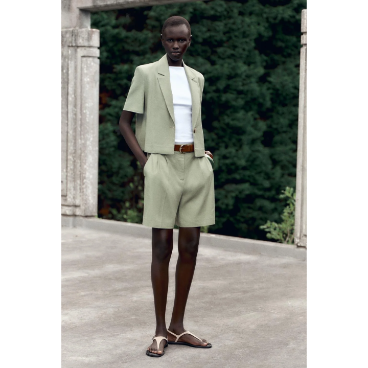 БЛЕЙЗЕР ИЗ ЛЬНА С КОРОТКИМИ РУКАВАМИ