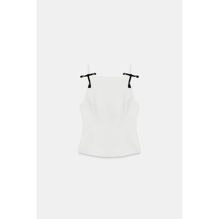 Топ на бретельках с бантами