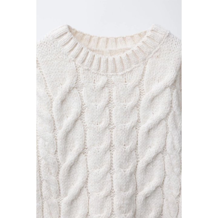 ВЯЗАНЫЙ СВИТЕР С УЗОРОМ «КОСЫ»