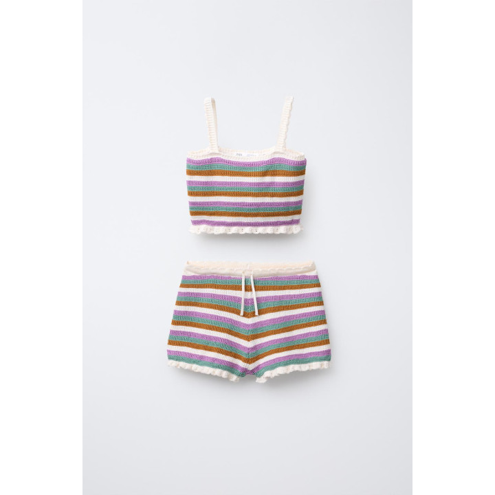 Комплект в полоску с крючком, 6-14 лет