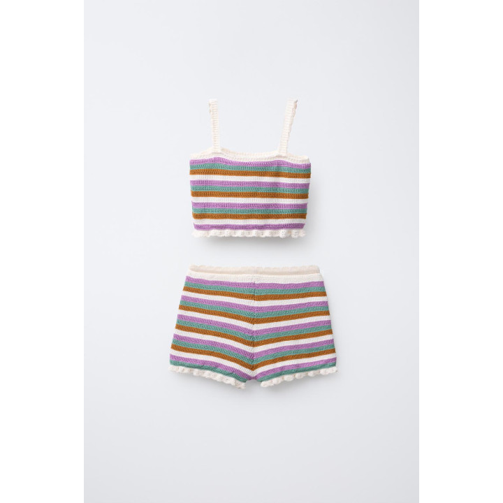 Комплект в полоску с крючком, 6-14 лет