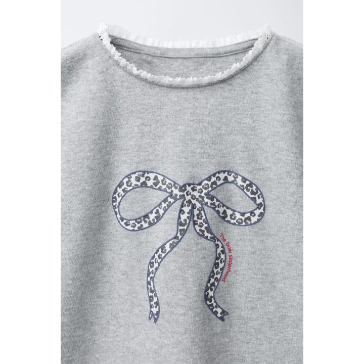 6-14 ЛЕТ/ КОМБИНИРОВАННАЯ ПИЖАМА В ПОЛОСКУ С БАНТОМ