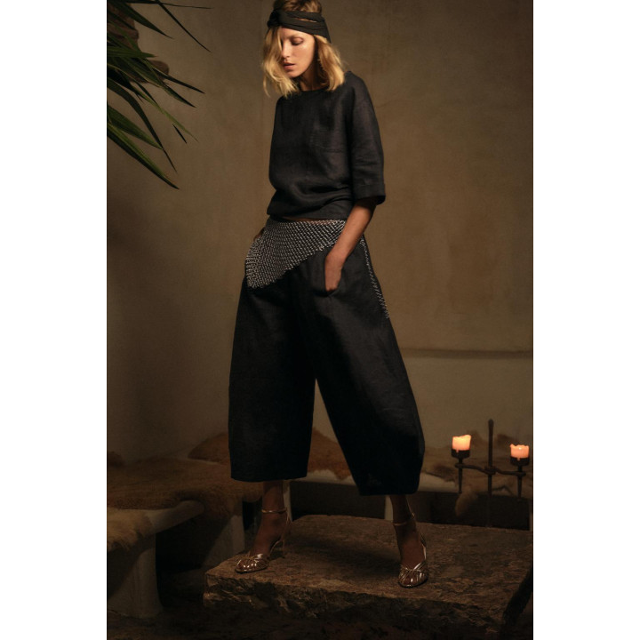 ЛЬНЯНЫЕ БРЮКИ С ОБЪЕМОМ — ZW COLLECTION