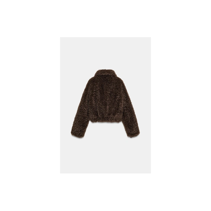 КОРОТКОЕ ПАЛЬТО ИЗ ИСКУССТВЕННОЙ ОВЧИНЫ С ДЛИННЫМ ВОРСОМ