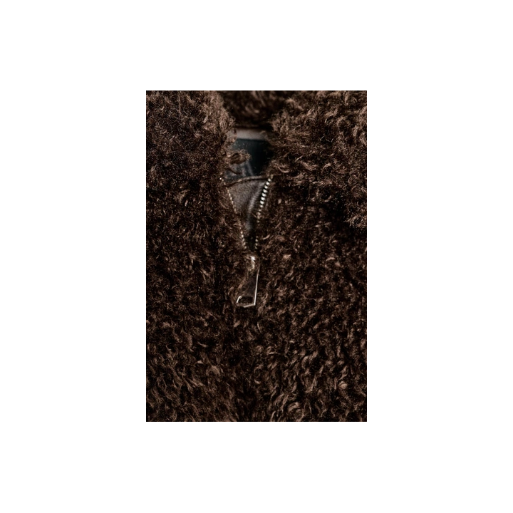 КОРОТКОЕ ПАЛЬТО ИЗ ИСКУССТВЕННОЙ ОВЧИНЫ С ДЛИННЫМ ВОРСОМ