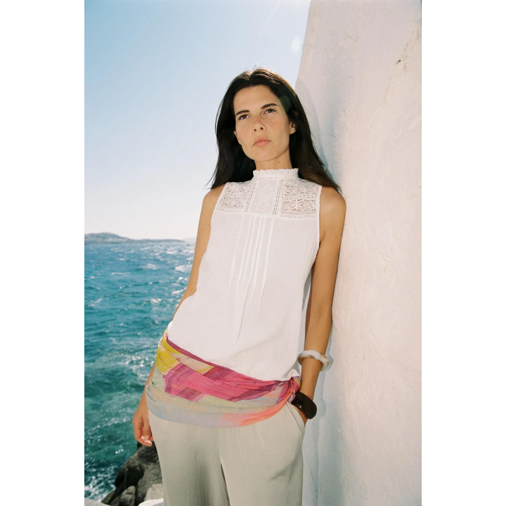 ШИРОКИЕ БРЮКИ ИЗ СТРУЯЩЕЙСЯ ТКАНИ