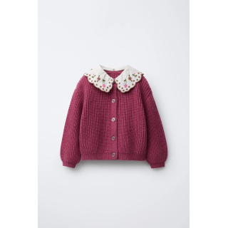 КАРДИГАН С ВЫШИВКОЙ НА ВОРОТНИКЕ