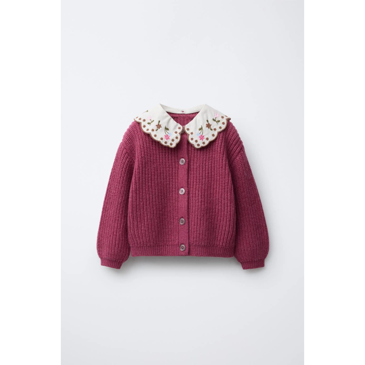 КАРДИГАН С ВЫШИВКОЙ НА ВОРОТНИКЕ