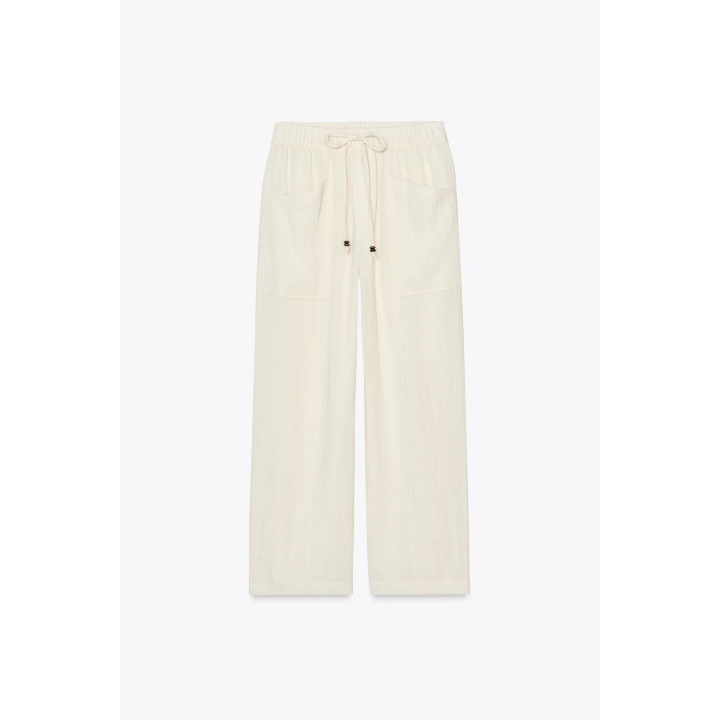 БРЮКИ В СТИЛЕ РУСТИК С ЭЛАСТИЧНЫМ ПОЯСОМ