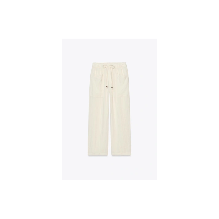 БРЮКИ В СТИЛЕ РУСТИК С ЭЛАСТИЧНЫМ ПОЯСОМ