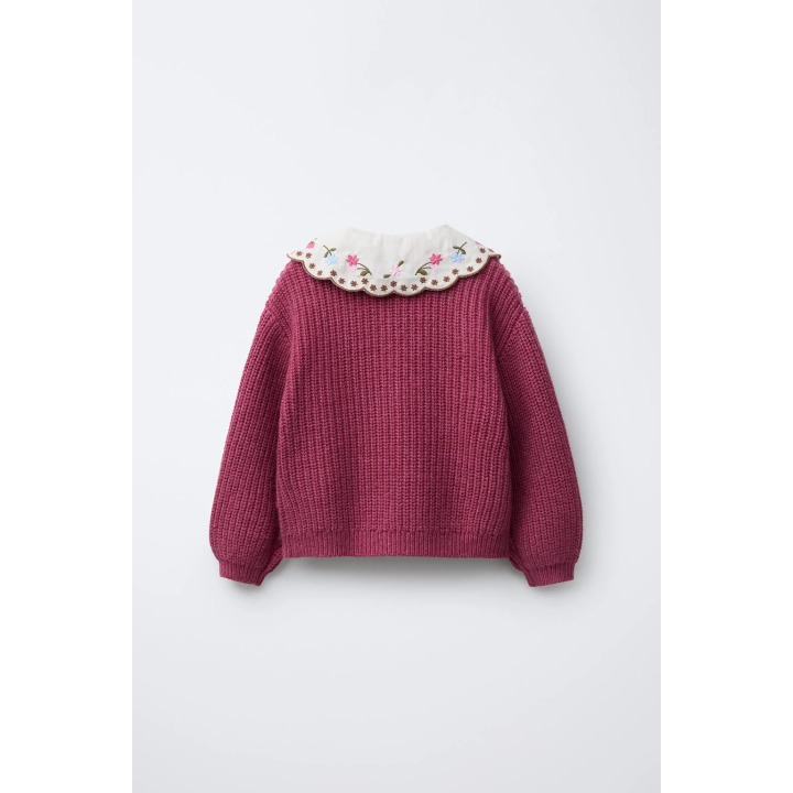 КАРДИГАН С ВЫШИВКОЙ НА ВОРОТНИКЕ