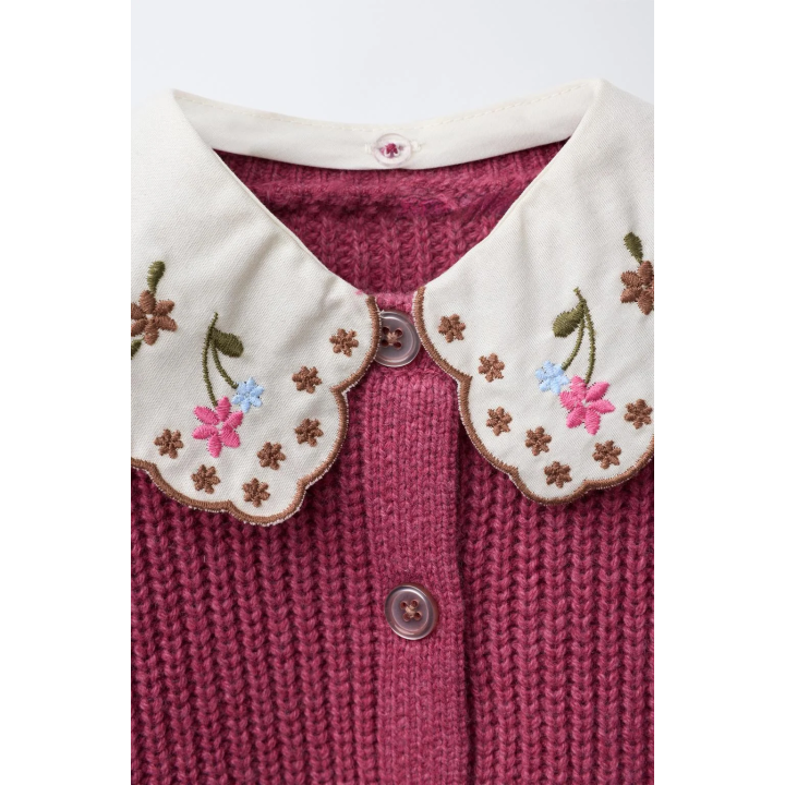 КАРДИГАН С ВЫШИВКОЙ НА ВОРОТНИКЕ