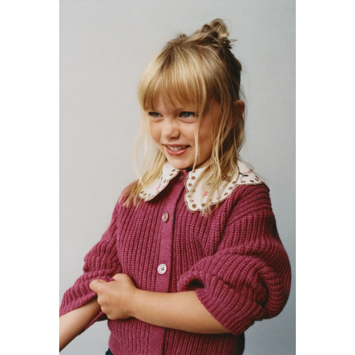 КАРДИГАН С ВЫШИВКОЙ НА ВОРОТНИКЕ