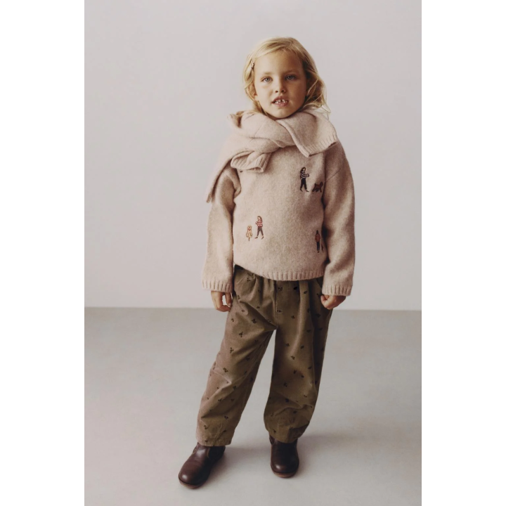 ТРИКОТАЖНЫЙ ДЖЕМПЕР С ВЫШИВКОЙ И ШЕРСТЬЮ