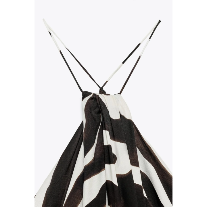 ПЛАТЬЕ С АНИМАЛИСТИЧЕСКИМ ПРИНТОМ И ГОРЛОВИНОЙ ХАЛТЕР — ZW COLLECTION