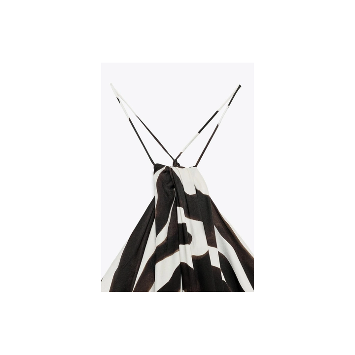 ПЛАТЬЕ С АНИМАЛИСТИЧЕСКИМ ПРИНТОМ И ГОРЛОВИНОЙ ХАЛТЕР — ZW COLLECTION