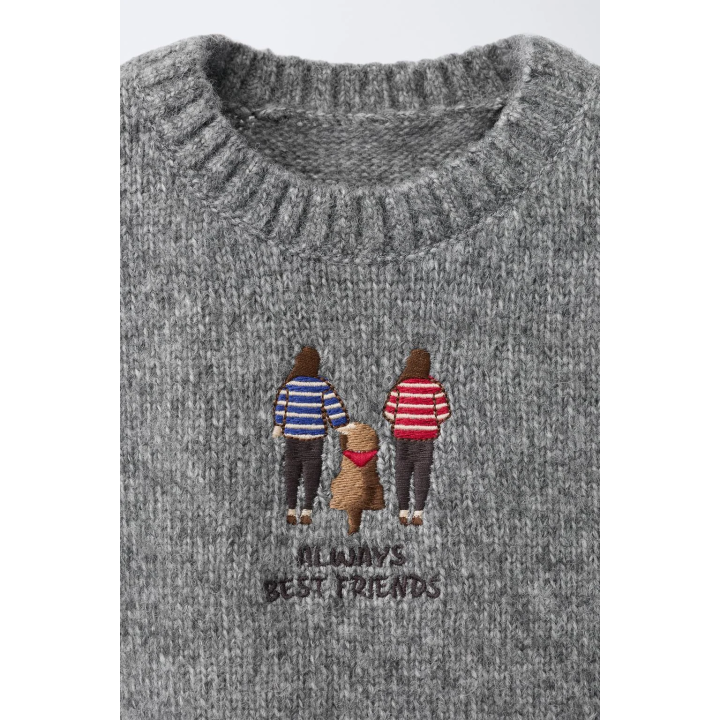 ТРИКОТАЖНЫЙ ДЖЕМПЕР С ВЫШИВКОЙ