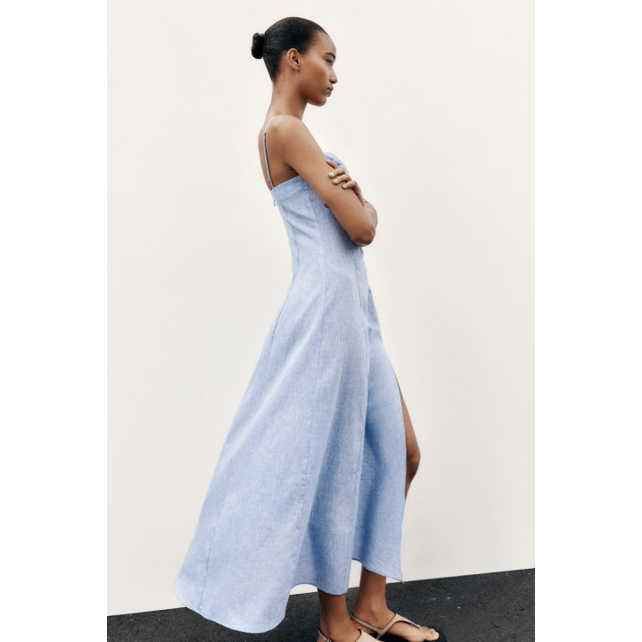 КОРСЕТНОЕ ПЛАТЬЕ МИДИ ИЗ ЛЬНА