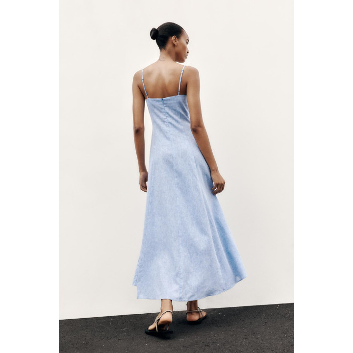 КОРСЕТНОЕ ПЛАТЬЕ МИДИ ИЗ ЛЬНА