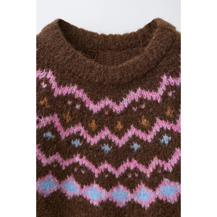 Вязаный свитер с жаккардовым узором