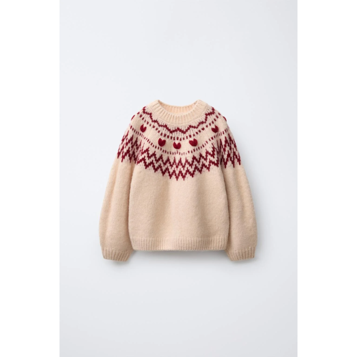 ЖАККАРДОВЫЙ СВИТЕР С УЗОРОМ «СЕРДЦА»