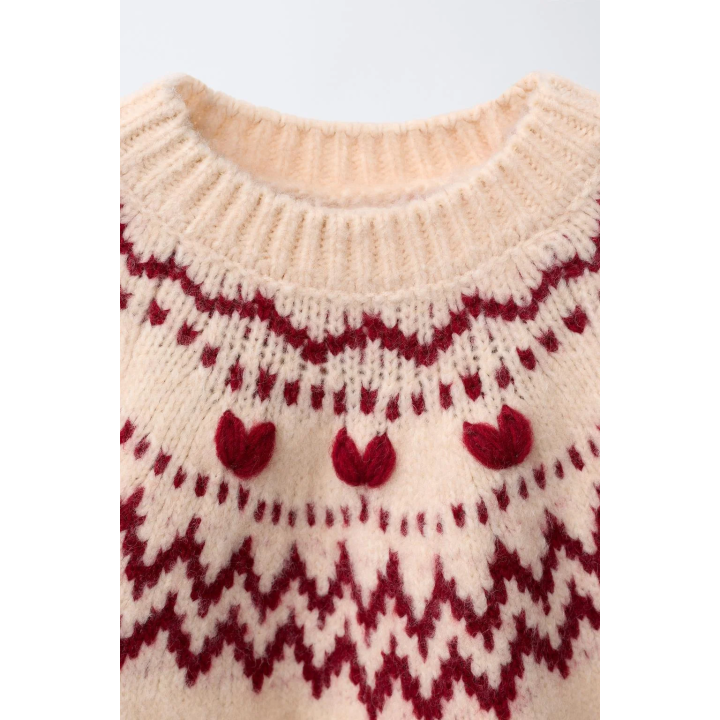 ЖАККАРДОВЫЙ СВИТЕР С УЗОРОМ «СЕРДЦА»