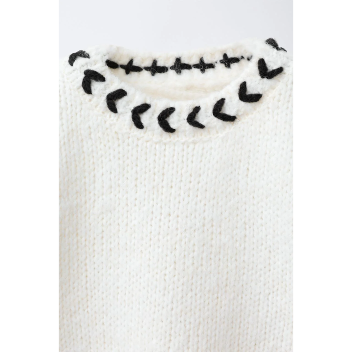 ДЖЕМПЕР ВЯЗАНЫЙ С ОКАНТОВКОЙ