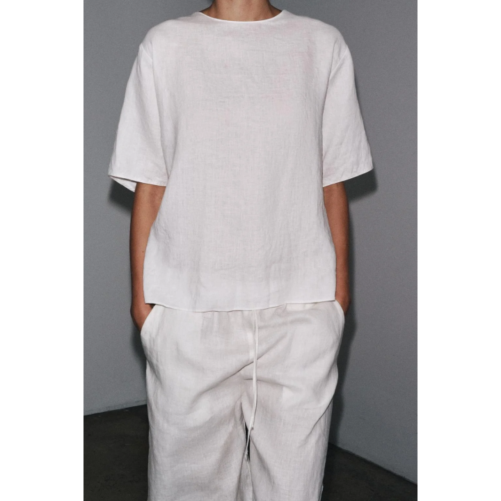 ЛЬНЯНОЙ ТОП С ЗАВЯЗКАМИ — ZW COLLECTION