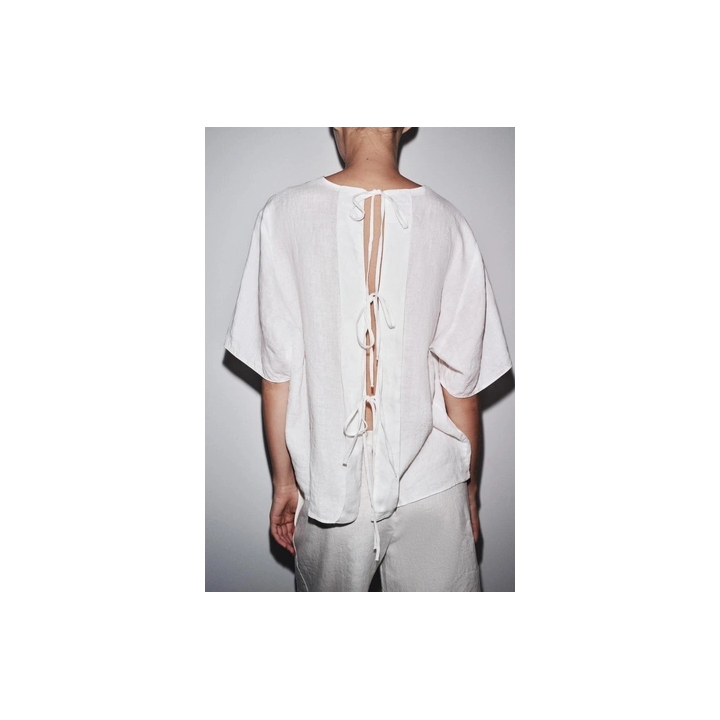 ЛЬНЯНОЙ ТОП С ЗАВЯЗКАМИ — ZW COLLECTION