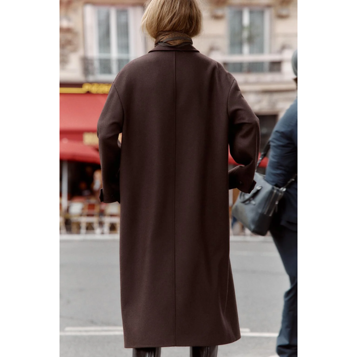 ПАЛЬТО С КОМБИНИРОВАННЫМ ВОРОТНИКОМ ИЗ ИСКУССТВЕННОЙ КОЖИ