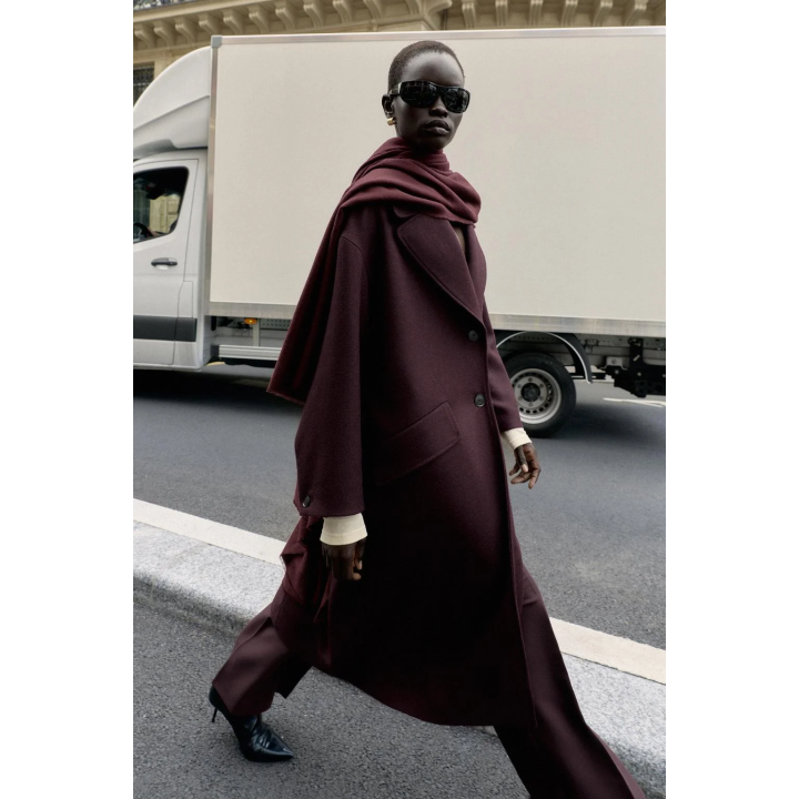 ПАЛЬТО ОВЕРСАЙЗ ИЗ СМЕСОВОЙ ШЕРСТИ