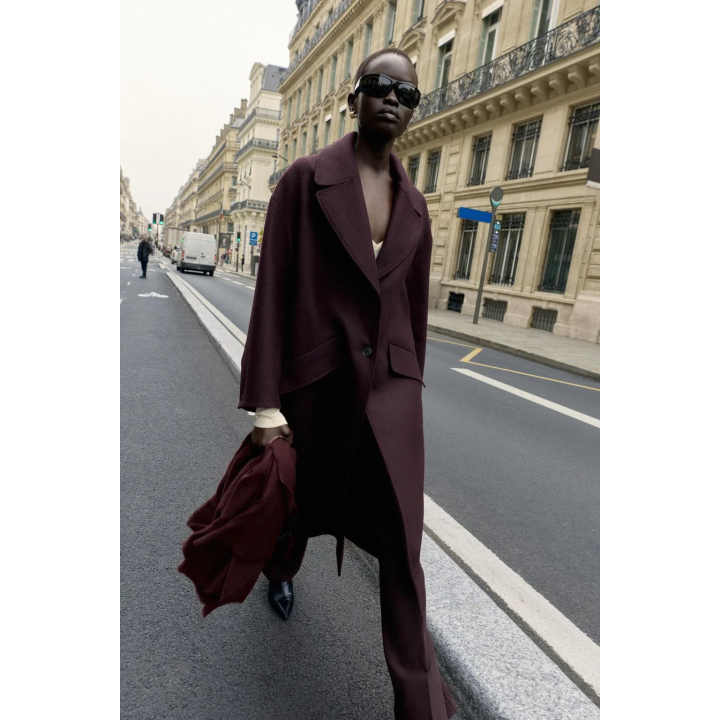 ПАЛЬТО ОВЕРСАЙЗ ИЗ СМЕСОВОЙ ШЕРСТИ