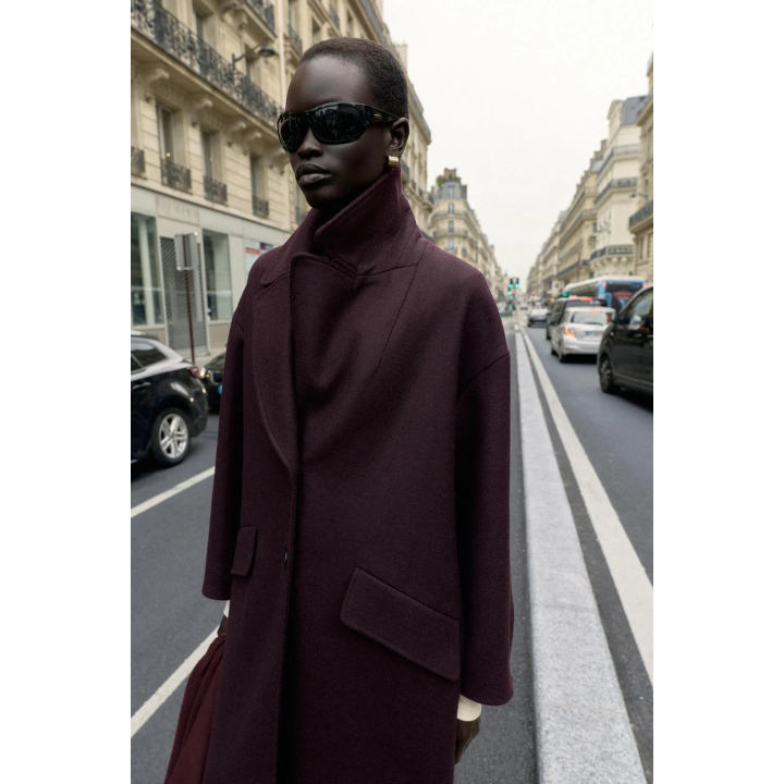 ПАЛЬТО ОВЕРСАЙЗ ИЗ СМЕСОВОЙ ШЕРСТИ