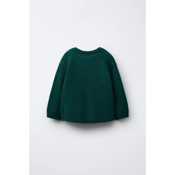 1-6 ЛЕТ/ ВЯЗАНЫЙ СВИТЕР С ВЫШИВКОЙ КРОЛИКА ИЗ ШЕРСТИ