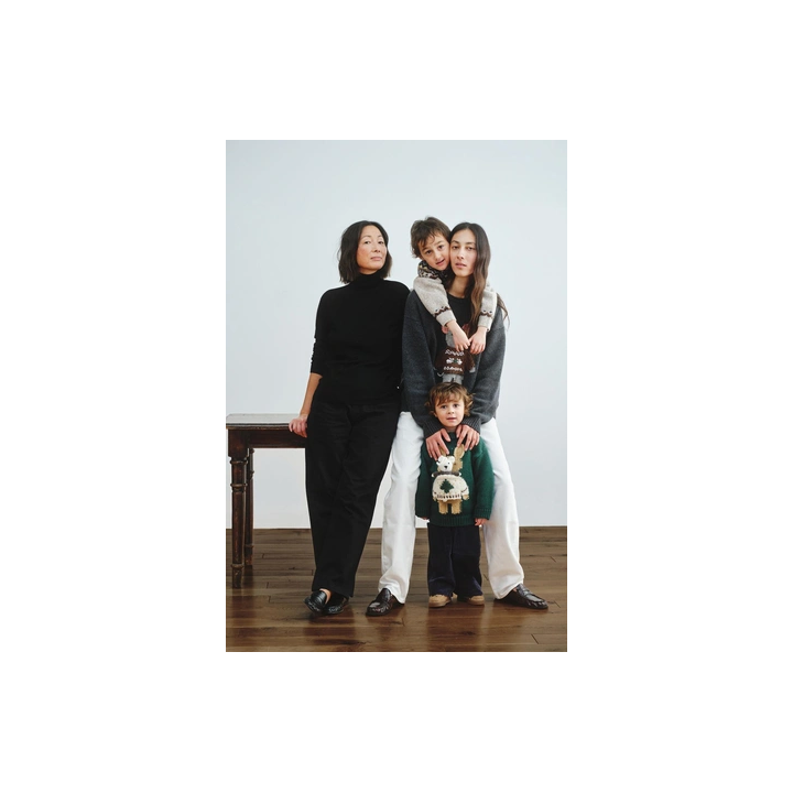 1-6 ЛЕТ/ ВЯЗАНЫЙ СВИТЕР С ВЫШИВКОЙ КРОЛИКА ИЗ ШЕРСТИ