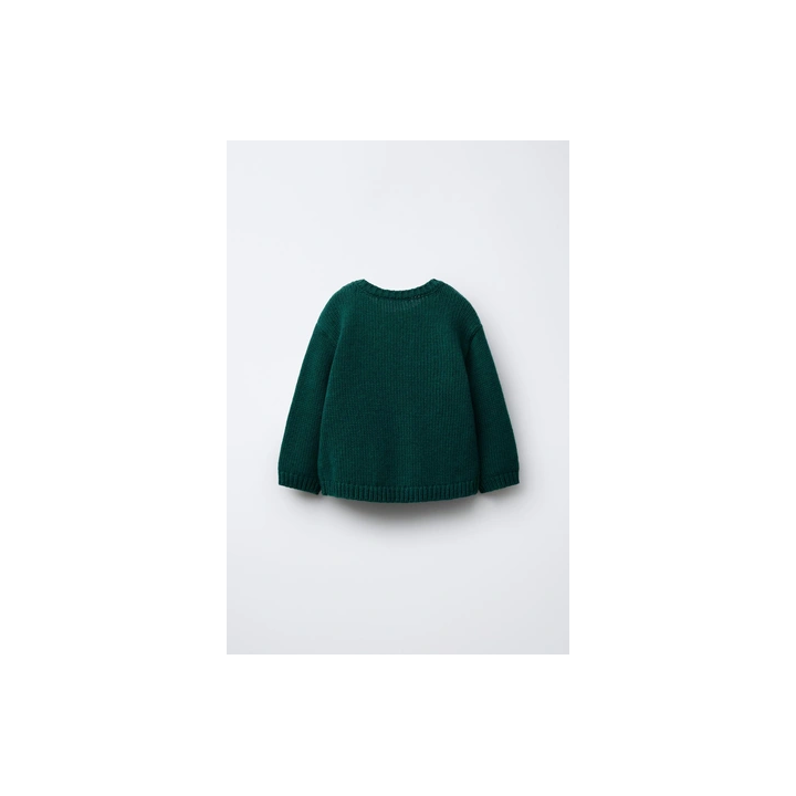 1-6 ЛЕТ/ ВЯЗАНЫЙ СВИТЕР С ВЫШИВКОЙ КРОЛИКА ИЗ ШЕРСТИ