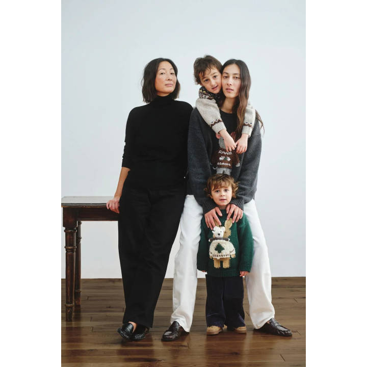 1-6 ЛЕТ/ ВЯЗАНЫЙ СВИТЕР С ВЫШИВКОЙ КРОЛИКА ИЗ ШЕРСТИ