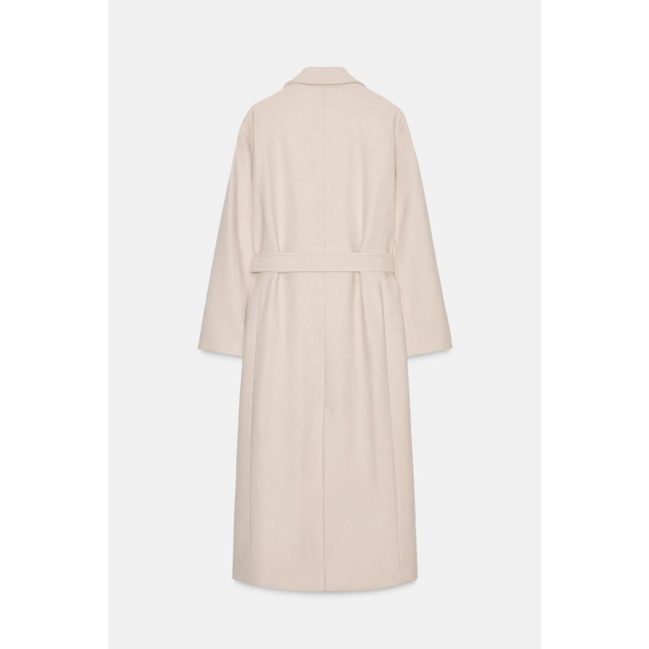 ДЛИННОЕ ПАЛЬТО ИЗ СМЕСОВОЙ ШЕРСТИ С ПОЯСОМ