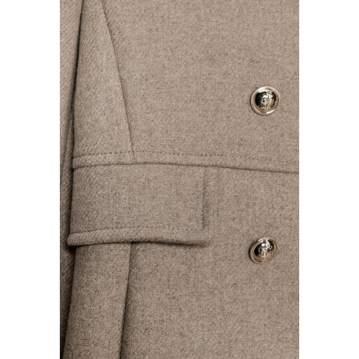 КОРОТКОЕ ДВУБОРТНОЕ ПАЛЬТО С ШЕРСТЬЮ