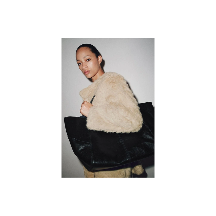 ПАЛЬТО ИЗ ИСКУССТВЕННОГО МЕХА С ПОЯСОМ — ZW COLLECTION