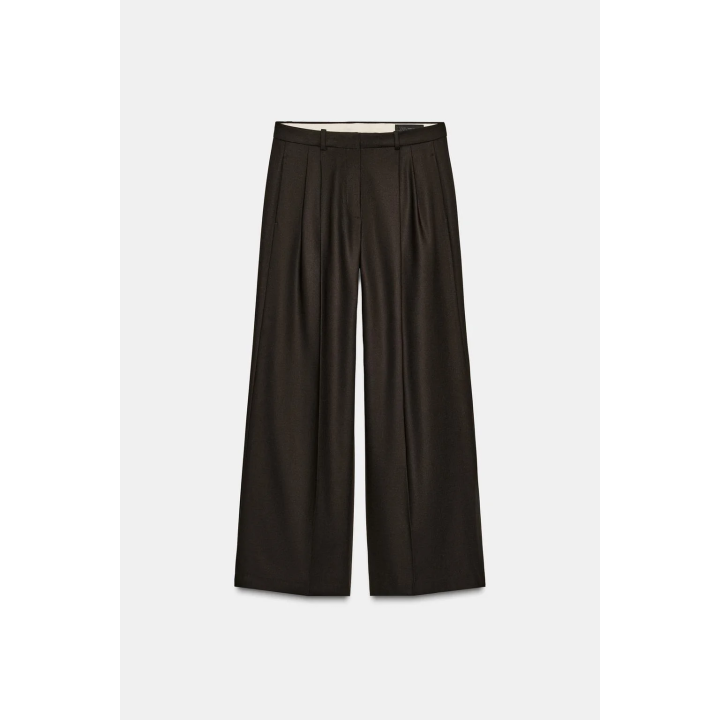 БРЮКИ WIDE LEG С ЗАЩИПАМИ — ZW COLLECTION