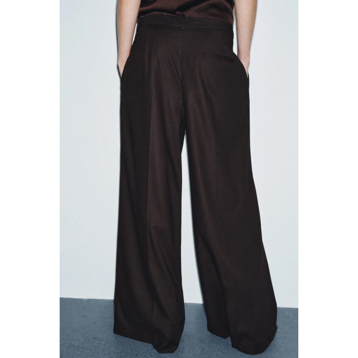 БРЮКИ WIDE LEG С ЗАЩИПАМИ — ZW COLLECTION