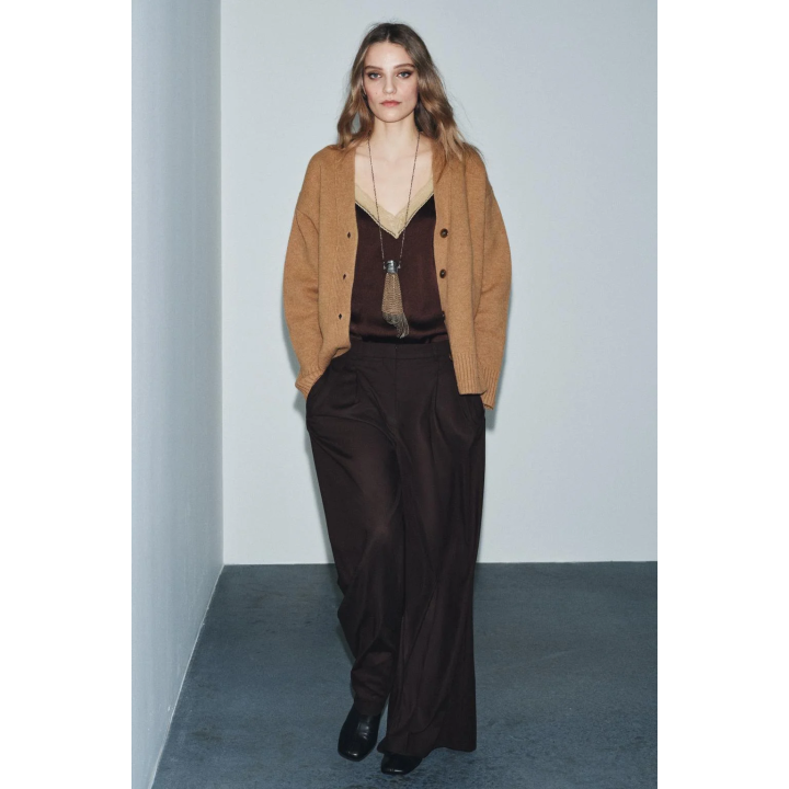 БРЮКИ WIDE LEG С ЗАЩИПАМИ — ZW COLLECTION