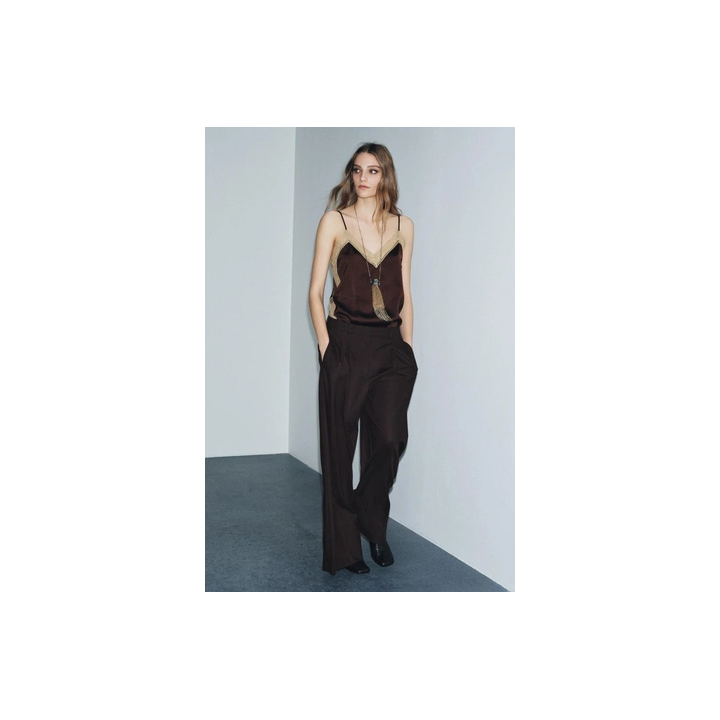 БРЮКИ WIDE LEG С ЗАЩИПАМИ — ZW COLLECTION